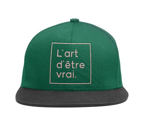 Casquette griffée avec le slogan de Bidart : l'art d'être vrai