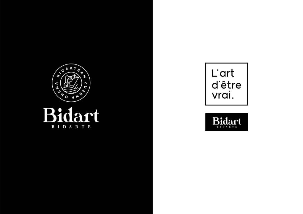 Logo identité de marque Bidart version noir et blanc