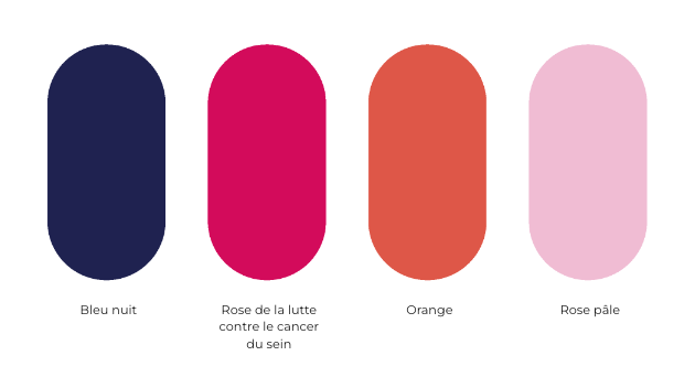 gamme chromatique pour l'identité de marque de la course contre le cander du sein La Molshémienne