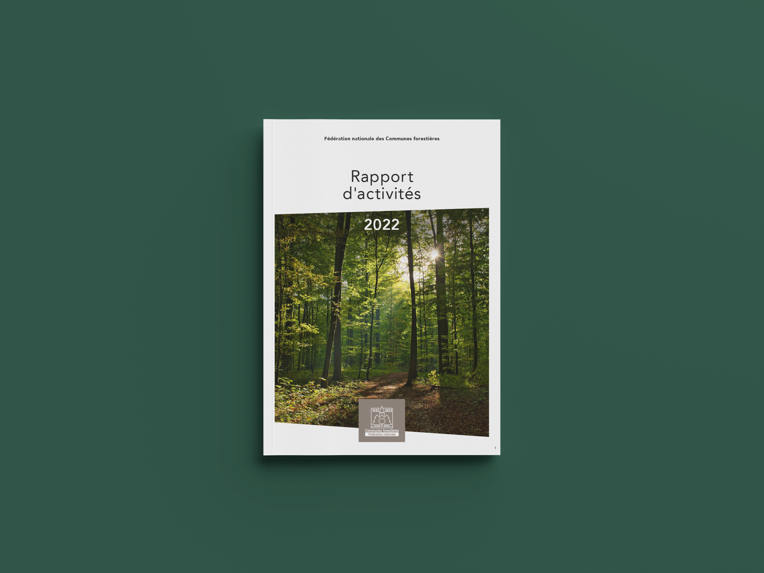 Couverture du rapport d'activités 2022, support de communication de la Fédération nationale des Communes forestières