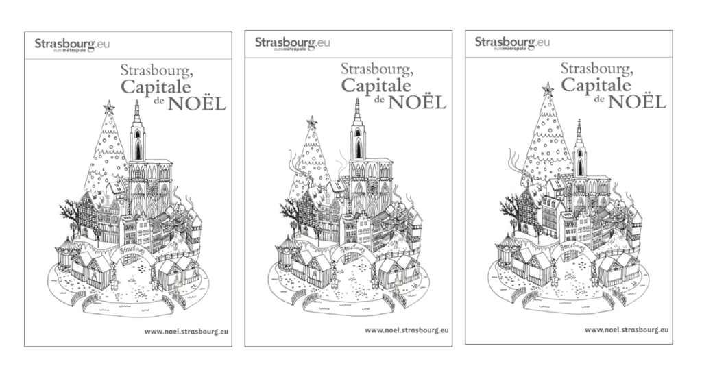 Concept créatif pour l'affiche officielle du marché de noël de Strasbourg édition 2018